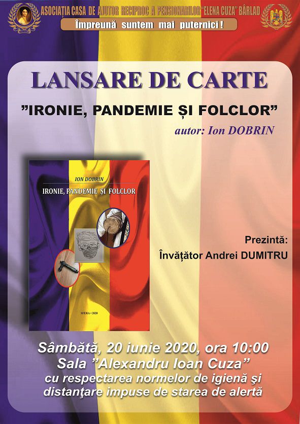 Lansare de carte: Ironie, pandemie și folclor - autor Ion Dobrin